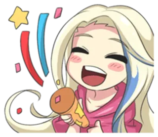 👏 การ์ตูน, ปาร์ตี้, งานเฉลิมฉลอง, กระดาษสี, ดาว, น่ารัก, มีความสุข, ร่าเริง telegram sticker