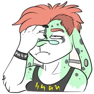 🤦‍♀️ POETS of cartoon, animal, rabbit, glasses, furry, exhausted telegram sticker