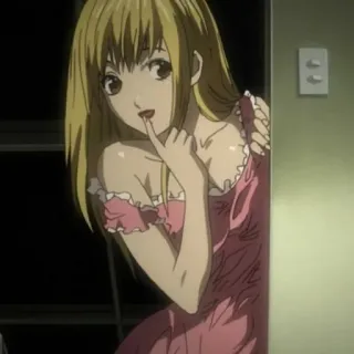 📓 Misa Amane Death Note Аниме, Девушка, Блондинка, Миса, Ночная рубашка telegram sticker