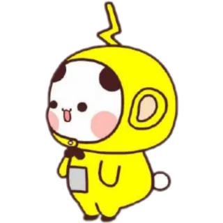 💛 การ์ตูน, สัตว์, น่ารัก, สติกเกอร์, แพนด้า, สีเหลือง telegram sticker