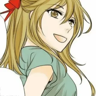 🍘 漫画, アニメ, 女性, 女の子, 笑顔, 幸せ telegram sticker