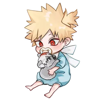 🍼 Katsuki Bakugo My Hero Academia Anime, Manga, Baby, Held, Schattig telegram sticker