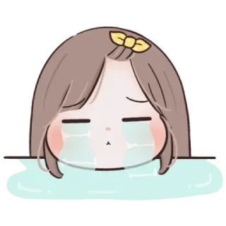🌙 huilen, verdrietig, tranen, emotioneel, kawaii, chibi whatsapp sticker