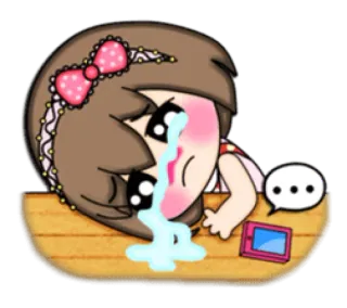 😢 crying, sad, emotional, anime, kawaii, cartoon, expression telegram sticker