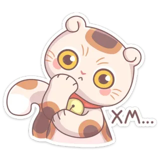 👊 XM... кот, милый, животное, стикер, мультфильм, выражение whatsapp sticker