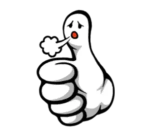 😓 Daumen hoch, Geist, Traurig, Anime, Cartoon whatsapp sticker