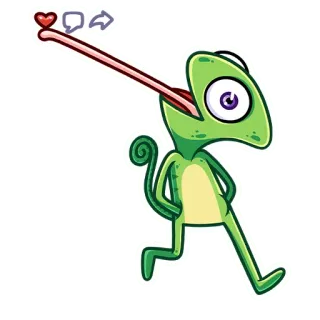 🐸 tắc kè hoa, thằn lằn, hoạt hình, động vật, bò sát, dễ thương, nhãn dán, xanh lá cây whatsapp sticker