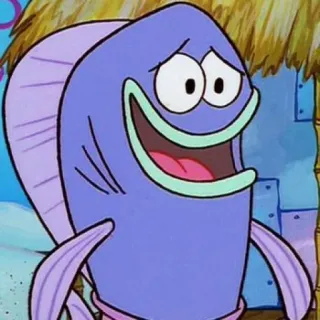 😅 Harold Spongebob Squarepants fish, cartoon, spongebob, blue, funny telegram sticker