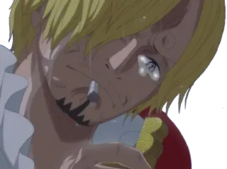 😢 Sanji One Piece Anime, Llorando, Triste, Personaje, Emocional whatsapp sticker