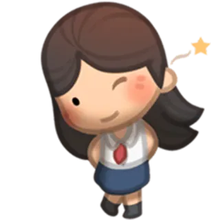 😉 kartun, gadis, imut, kedip, siswi, anime telegram sticker