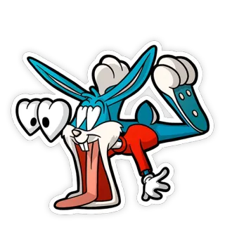😍 dessin animé, lapin, humour, autocollant telegram sticker