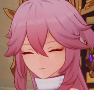 😊 Yae Miko Genshin Impact yae miko, genshin impact, anime, video game, pink hair telegram sticker