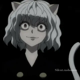 🐱 Neferpitou Hunter x Hunter Silent.rashomon อนิเมะ, แมว, เนเฟลปีโต้, Hunter x Hunter, ตัวละคร telegram sticker