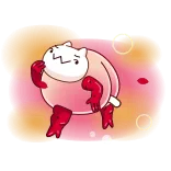 😏 kat, perzik, grappig, cartoon, schattig, sticker telegram sticker