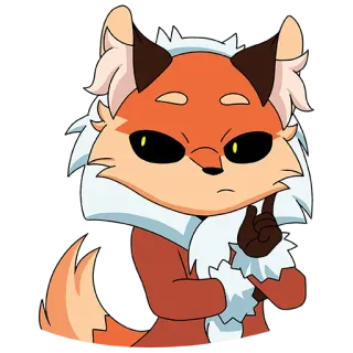 🤔 raposa, desenho animado, animal, adesivo telegram sticker