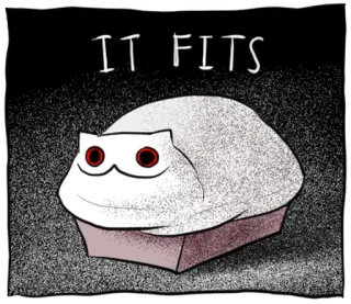 🐱 IT FITS gato, pão, humor, adesivo, animal telegram sticker