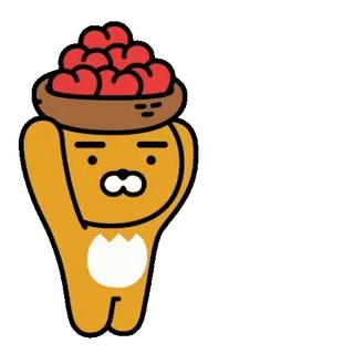 💬 Ryan dibujos animados, Ryan, Kakao Friends, personaje, lindo telegram sticker