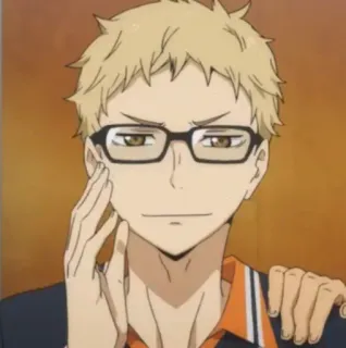 ✨ Kei Tsukishima Haikyuu!! anime, haikyuu, tsukishima, kei tsukishima, glasses, character telegram sticker