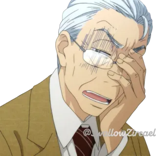 🤦‍♂️ @_SwallowZire Anime, Hình dán, Đàn ông, Kính, Bực bội, Lo lắng telegram sticker