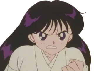 😠 Rei Hino Sailor Moon อนิเมะ, การ์ตูน, ตัวละคร, โกรธ, ผู้หญิง telegram sticker