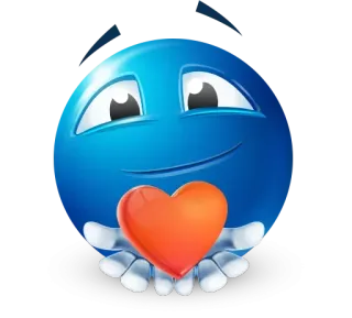 ❤️ emoji, corazón, amor, azul, sonrisa whatsapp sticker