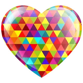 🧡 сердце, геометрический, яркий, треугольник telegram sticker
