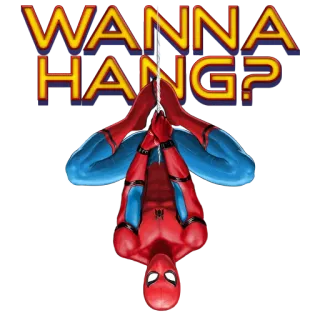 🤝 Spider-Man WANNA HANG? Spider-Man, hängend, Superheld, Marvel, Abhängen? telegram sticker