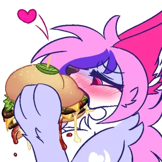 🍔 Furry, Burger, Essen, Essen, Anime, Anthropomorph, Cartoon telegram sticker
