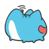 🍑 carino, animale, blu, cartone animato, gatto, blob, animale domestico telegram sticker