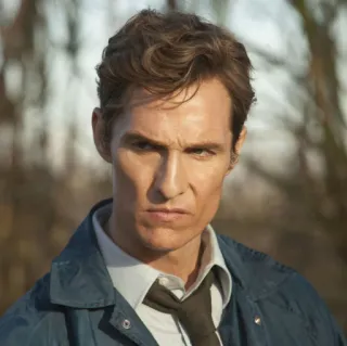 😠 Matthew McConaughey True Detective actor, serious, man, portrait, tv show telegram sticker
