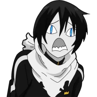 😧 Yato Noragami Аниме, Персонаж, В шоке, Выражение, Манга, Обеспокоен whatsapp sticker