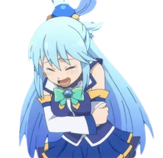 😍 Aqua Konosuba Anime, Konosuba, Aqua, Cartoon, Niedlich, Manga whatsapp sticker