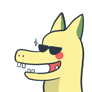 😎 ngầu, kính râm, hoạt hình, chó, mỉm cười telegram sticker