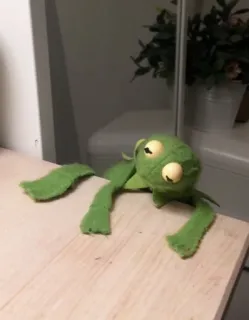 🪑 Kermit rana, burattino, verde, giocattolo telegram sticker