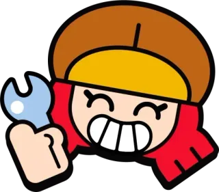 👍 klucz francuski, kreskówka, postać, narzędzie, rude włosy telegram sticker