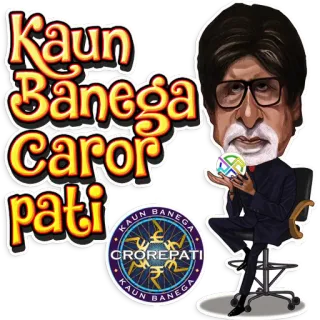 💰 Amitabh Bachchan Kaun Banega Crorepati Kaun Banega Carorpati Kaun Banega Crorepati, Amitabh Bachchan, Programa de TV indiano, Game Show, Televisão telegram sticker
