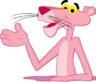 😀 Pink Panther Cartone animato, Rosa, Pantera, Animato, Animale telegram sticker