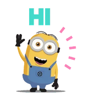 🍋 Minion Despicable Me HI Minion, Moi, moche et méchant, dessin animé, salutation, salut, coucou telegram sticker