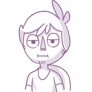 😑 만화, 캐릭터, 일러스트, 지루함, 그림 telegram sticker