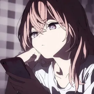 ❤️ Anime, Mädchen, Süß, Traurig, Porträt, Digitale Kunst telegram sticker