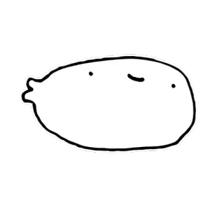 🙂 blob, cute, simple, doodle, white, cartoon telegram sticker
