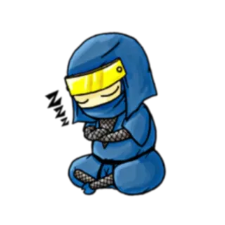 😴 Ninja, Dessin animé, Personnage, Bleu, Anime, Arts martiaux telegram sticker