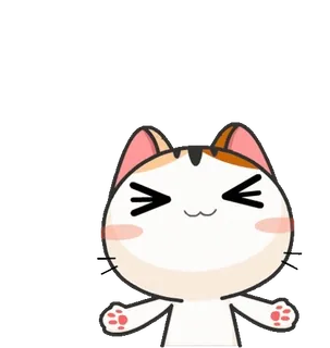 ⭐ katze, süß, tier, cartoon, kawaii, sticker, fröhlich telegram sticker