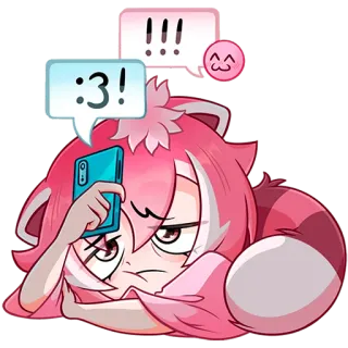 🗯 :3!
!!! anime, cartoon, sticker, cute, pink, phone telegram sticker