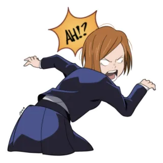 ⁉️ AH!? exclamación, enojado, expresión, anime, impactado, sobresaltado whatsapp sticker