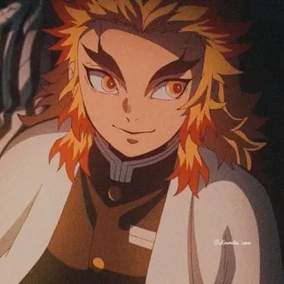 ☄ Kyojuro Rengoku Demon Slayer 动漫, 漫画, 鬼灭之刃, 炼狱, 炼狱杏寿郎 telegram sticker