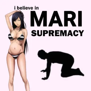 🙇 Mari i believe in MARI SUPREMACY Аниме, Фанатское творчество, Мем, Превосходство telegram sticker