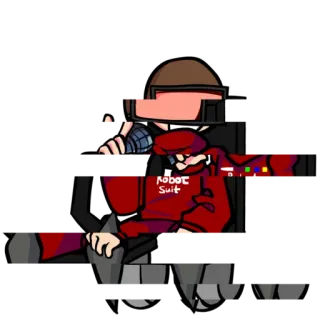 🆙 Robot Suit robot, suit, character, pixelated, red telegram sticker