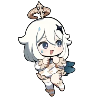 ☁️ Paimon Genshin Impact Anime, Chibi, Paimon, Genshin Impact, Videospiel telegram sticker