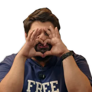 ❤️ FREE man, heart hands, happy, person, love, heart telegram sticker
